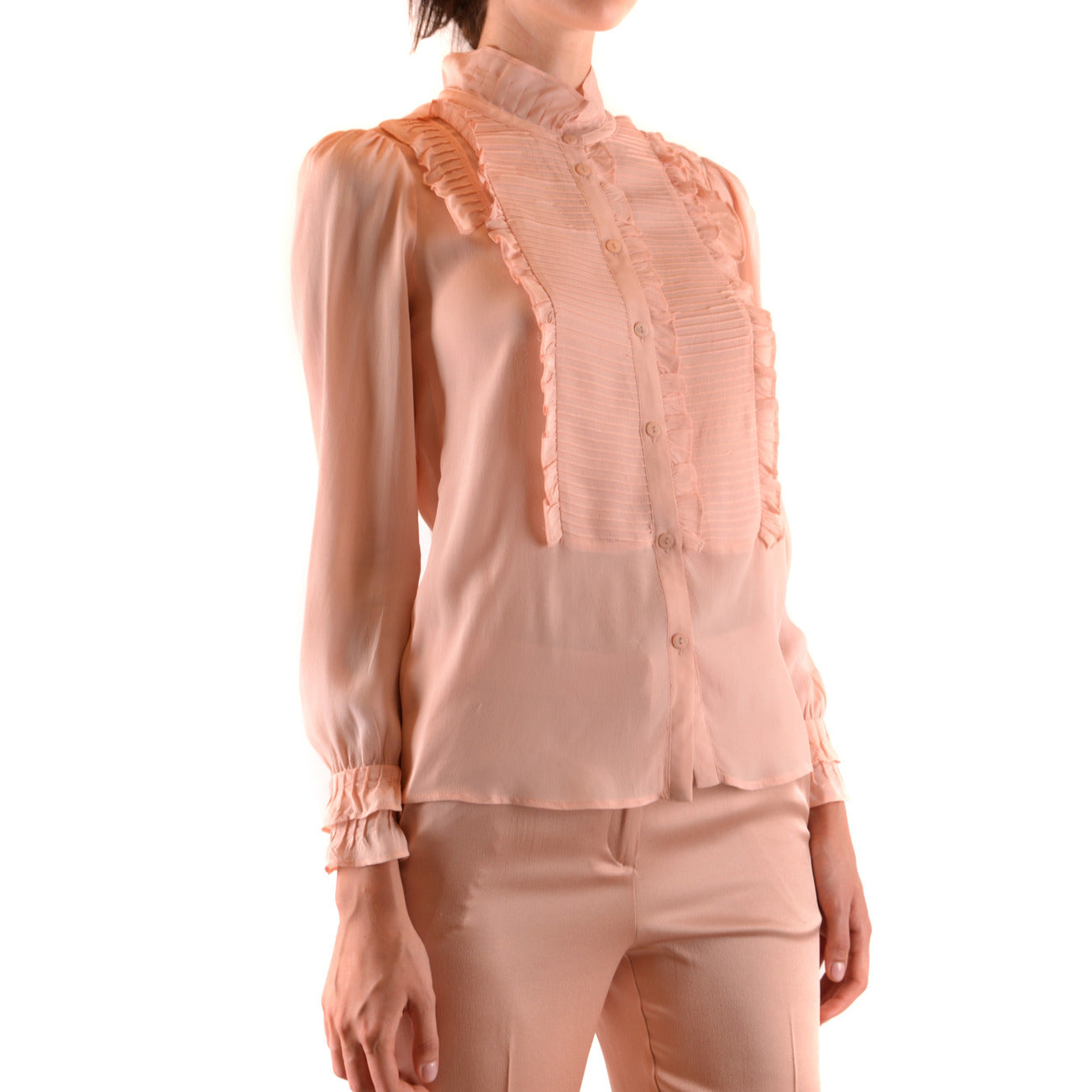 487483 Twinset Simona Barbieri Camicia Rosa Maniche Lunghe Donna