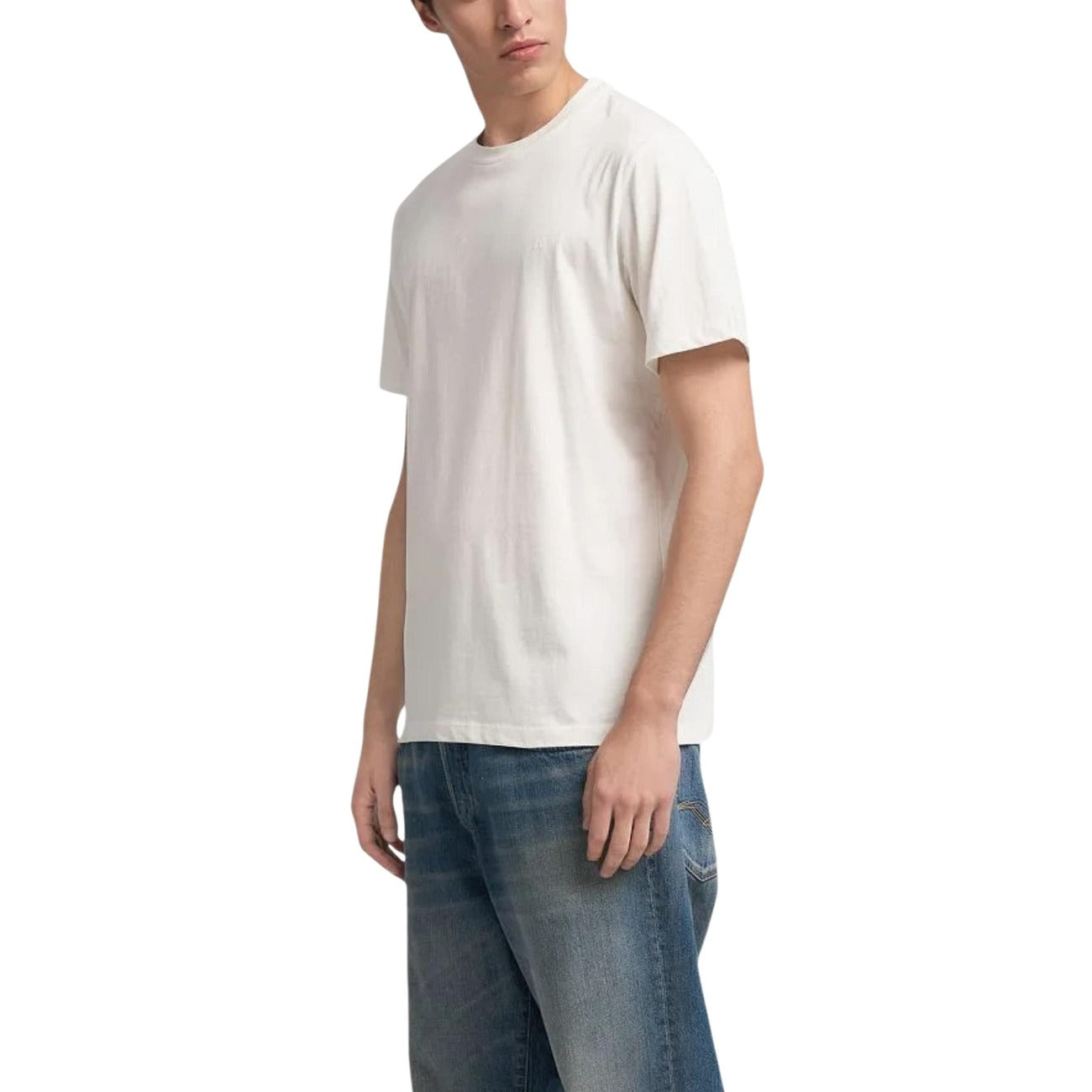 2451693 Replay T-Shirt Bianca 100% Cotone Uomo
