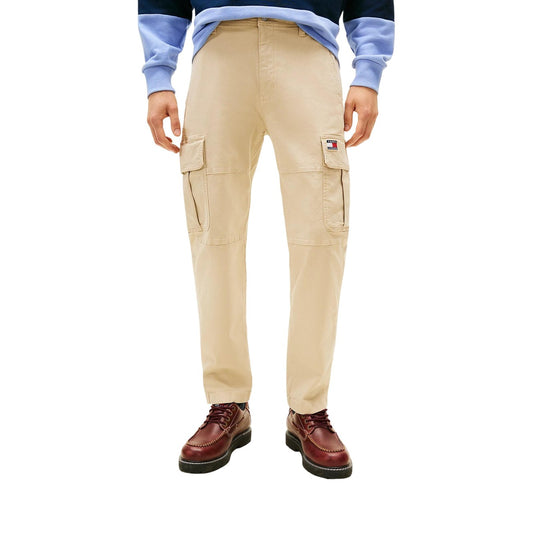 2452989 Tommy Hilfiger Jeans Pantaloni Beige Cotone Organico Uomo