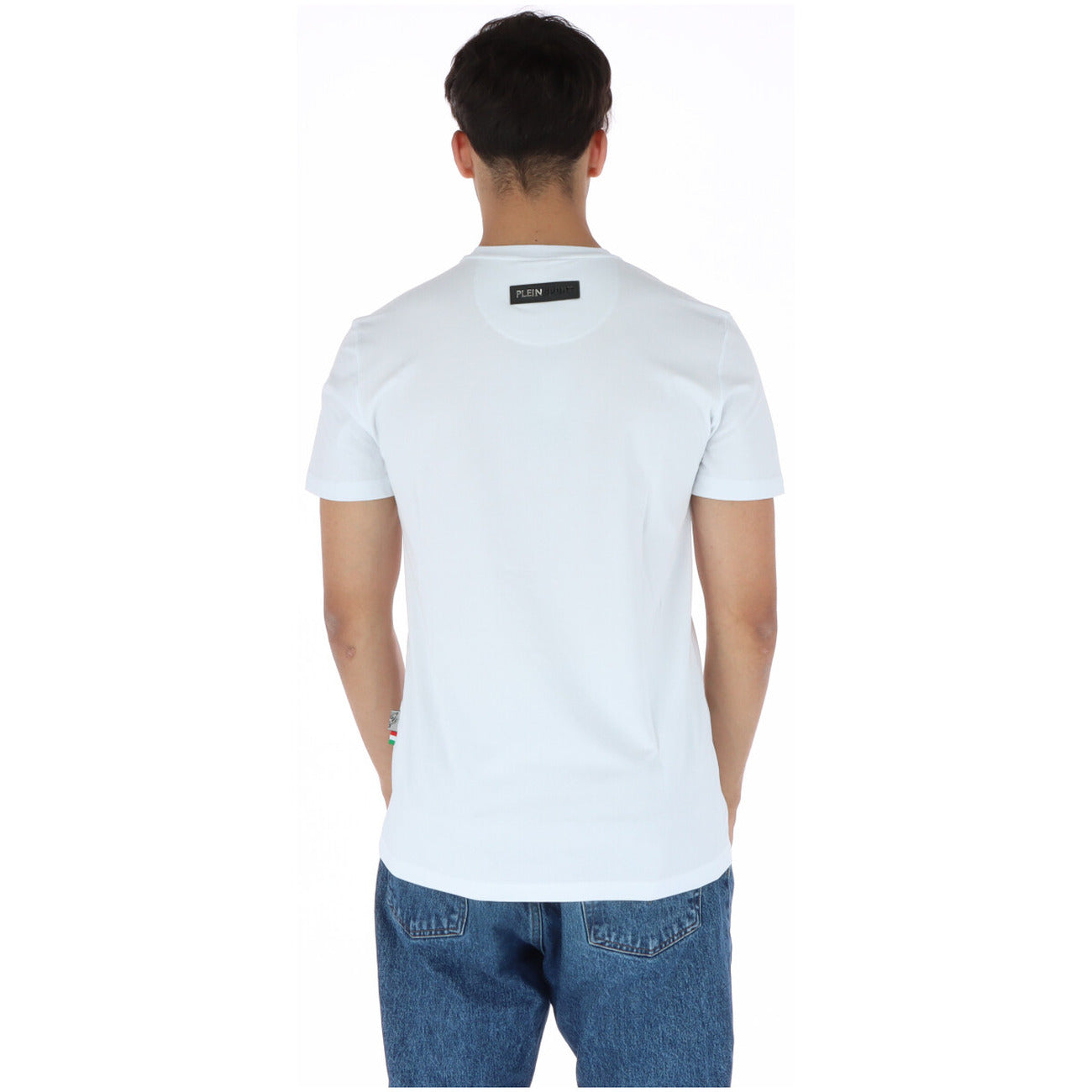 444142 Plein Sport T-Shirt Bianco Stampa Uomo