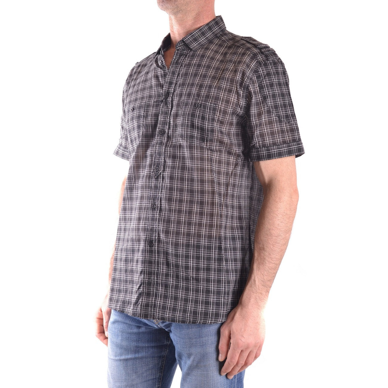 2431329 Neil Barrett Camicia Multicolore Quadri Maniche Corte Uomo