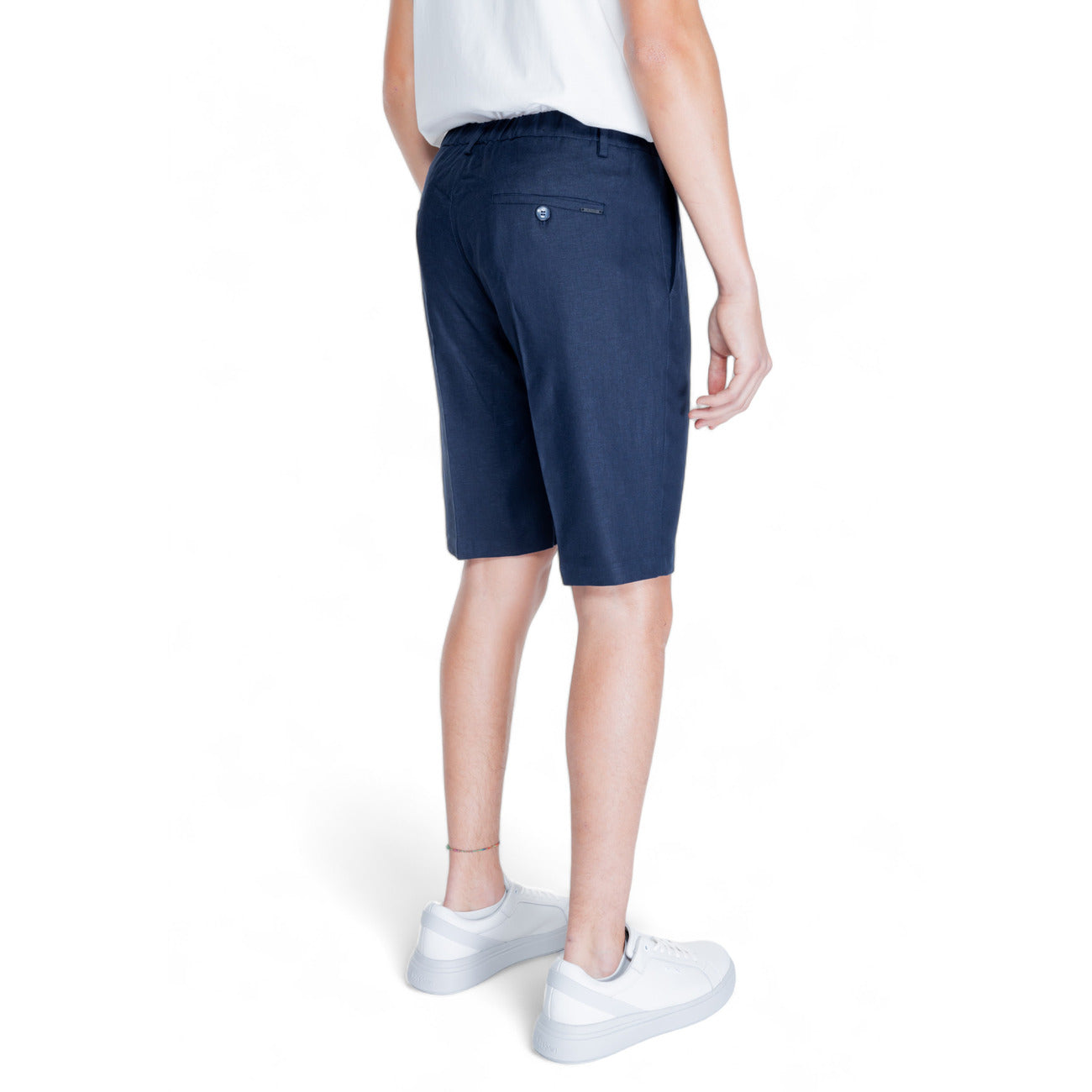 2304824 Antony Morato Bermuda Blu Lino Viscosa Uomo