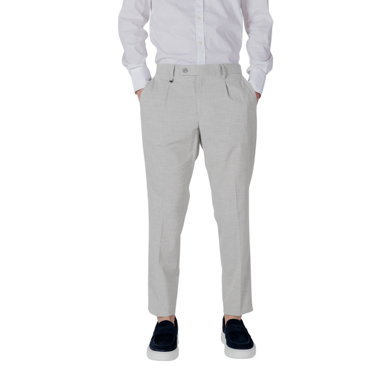2417859 Antony Morato Pantaloni Grigio Lino Viscosa Uomo