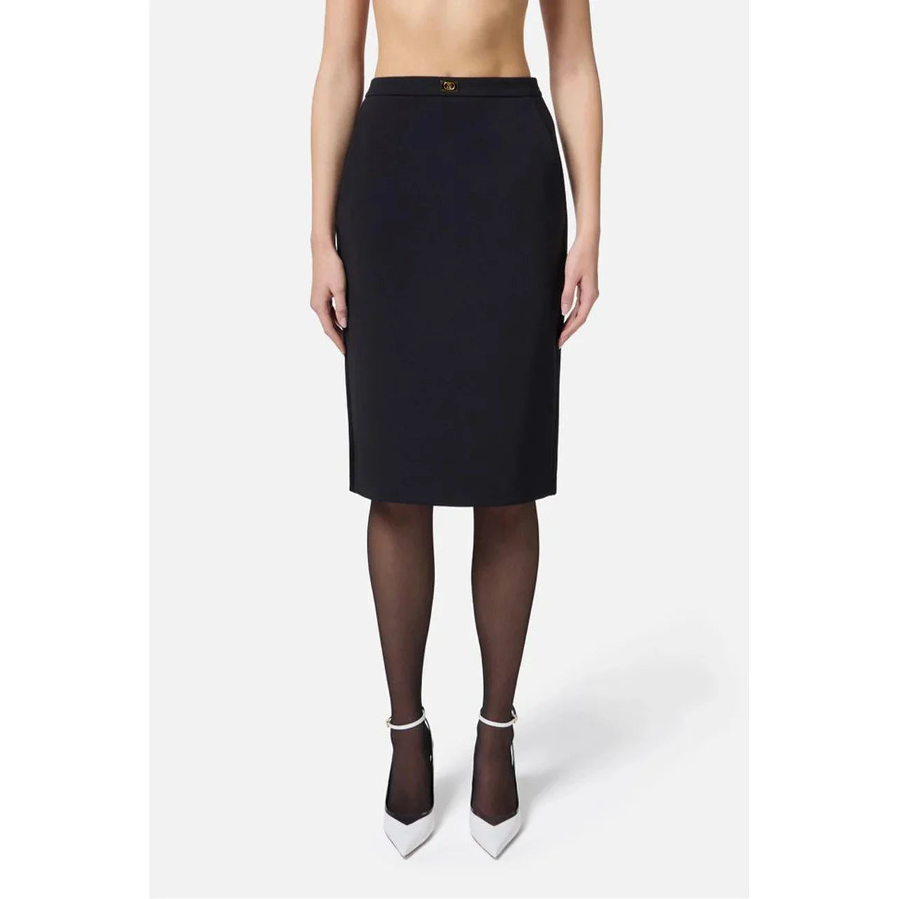 494043 Elisabetta Franchi Gonna Nera Donna Primavera/Estate