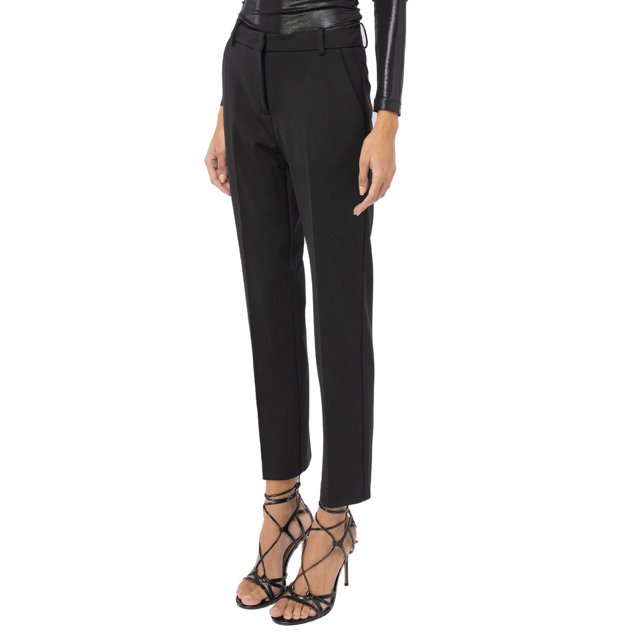 2438309 Pinko Pantaloni Neri Donna Viscosa 65% Zip