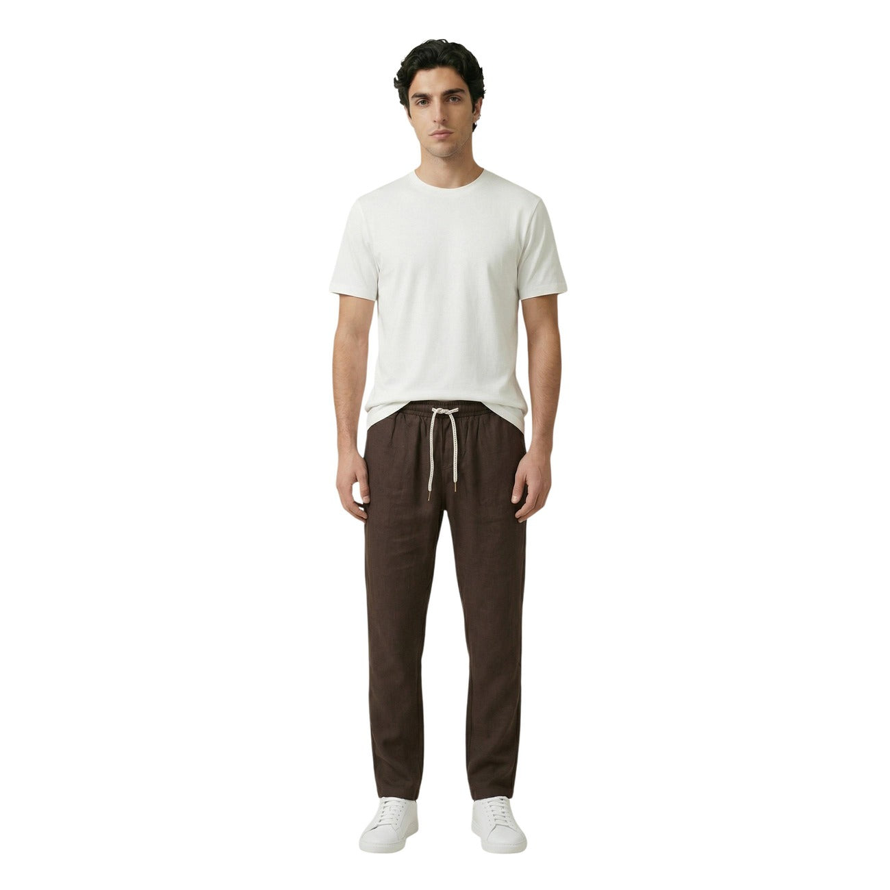 2455579 Gianni Lupo Pantaloni Marrone Lyocell Uomo