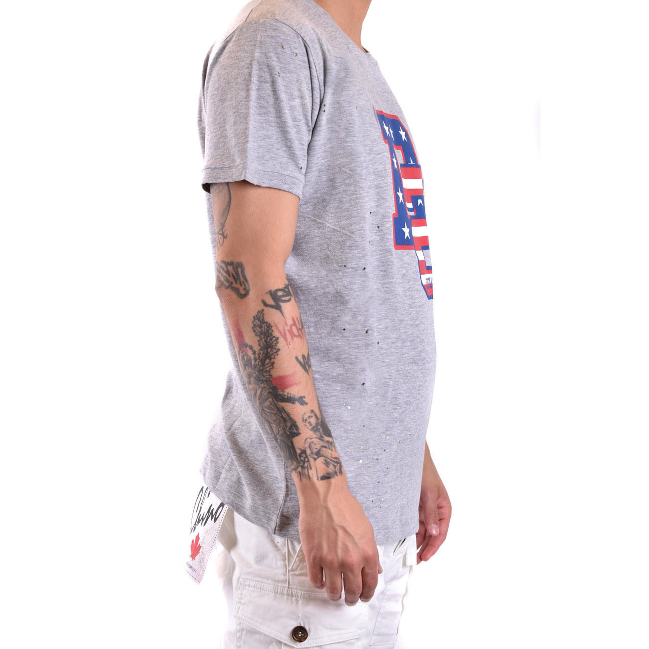 2424456 Dsquared2 T-Shirt Grigia Stampa Uomo