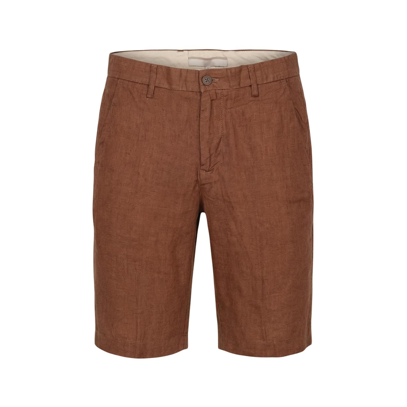 2460477 Borghese Bermuda Marrone Lino Uomo