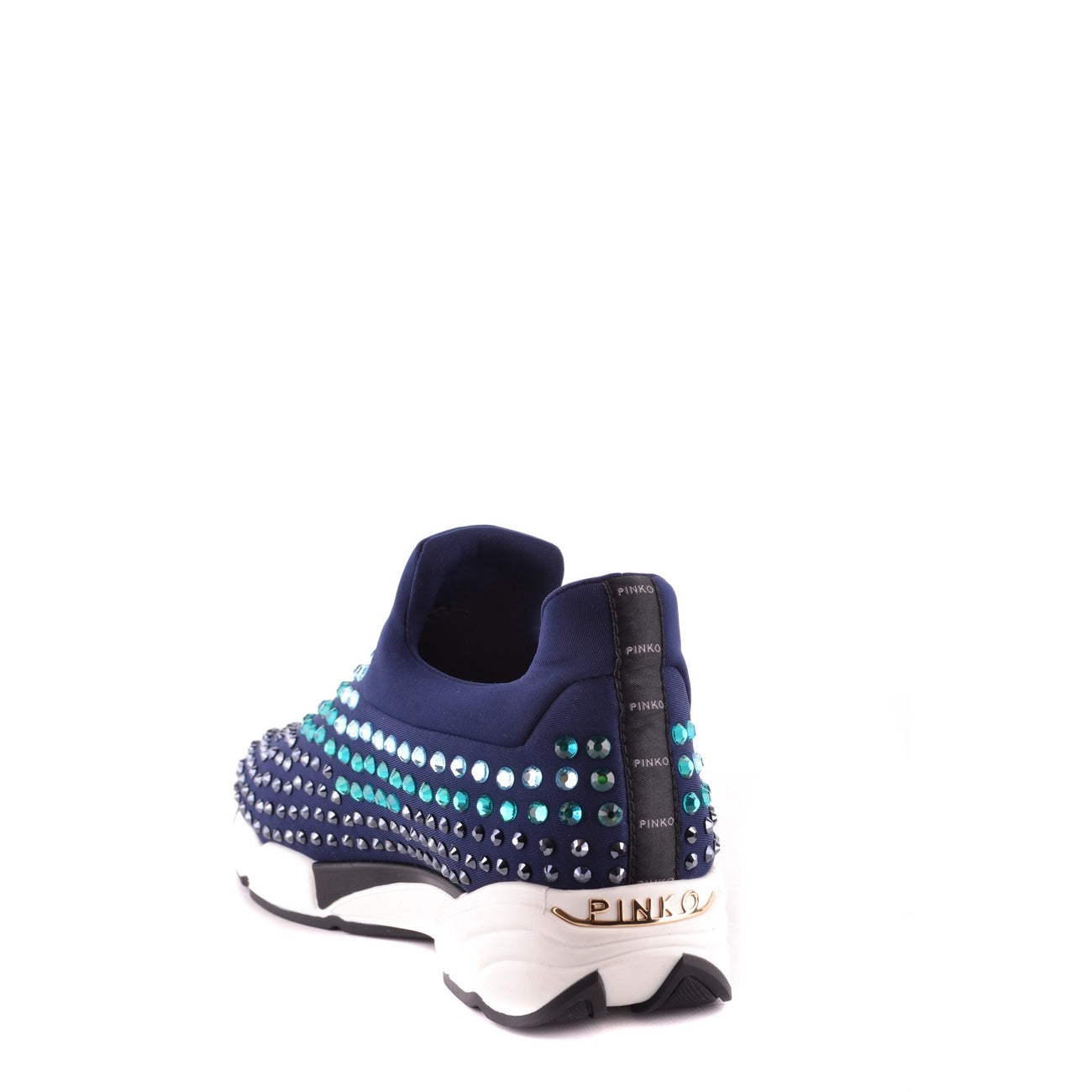 2423372 Pinko Sneakers Blu Donna Tessuto 100% Strass