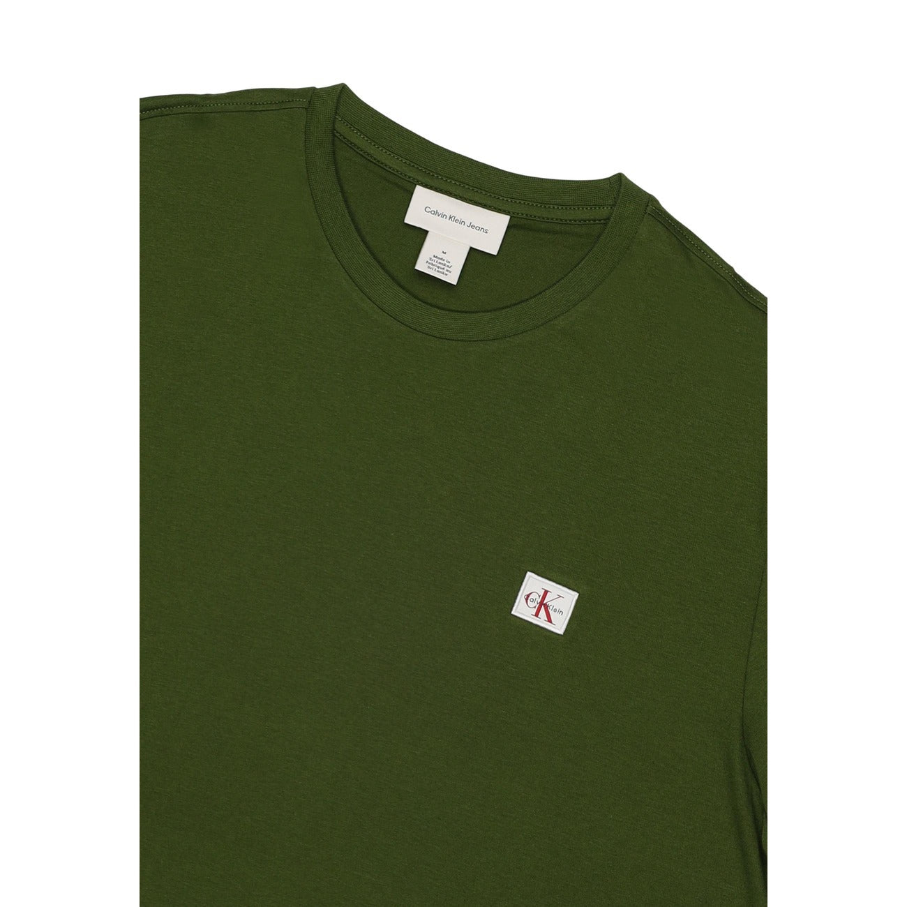 2451801 Calvin Klein Jeans T-Shirt Verde 100% Cotone Uomo