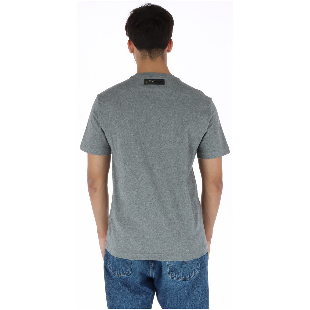 443876 Plein Sport T-Shirt Grigio Stampa Uomo