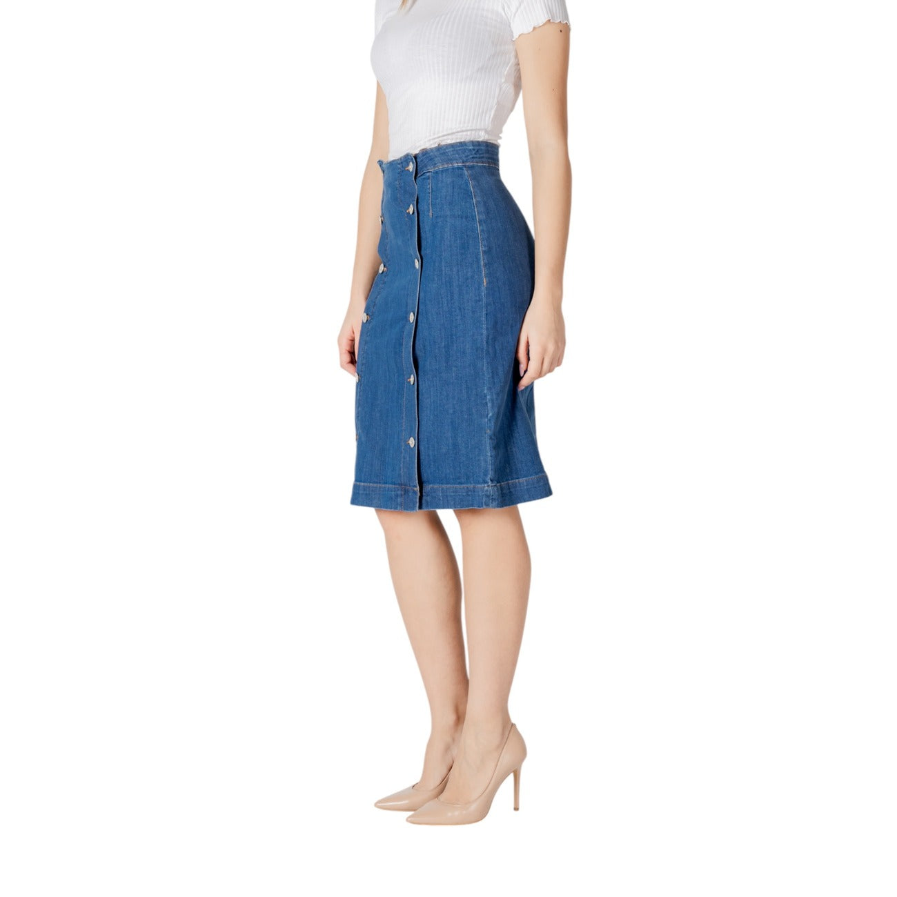 2413393 Ichi Gonna Blu Bottoni Cotone Donna