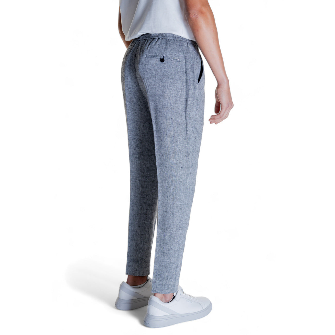 2304810 Antony Morato Pantaloni Nero Lino Viscosa Uomo