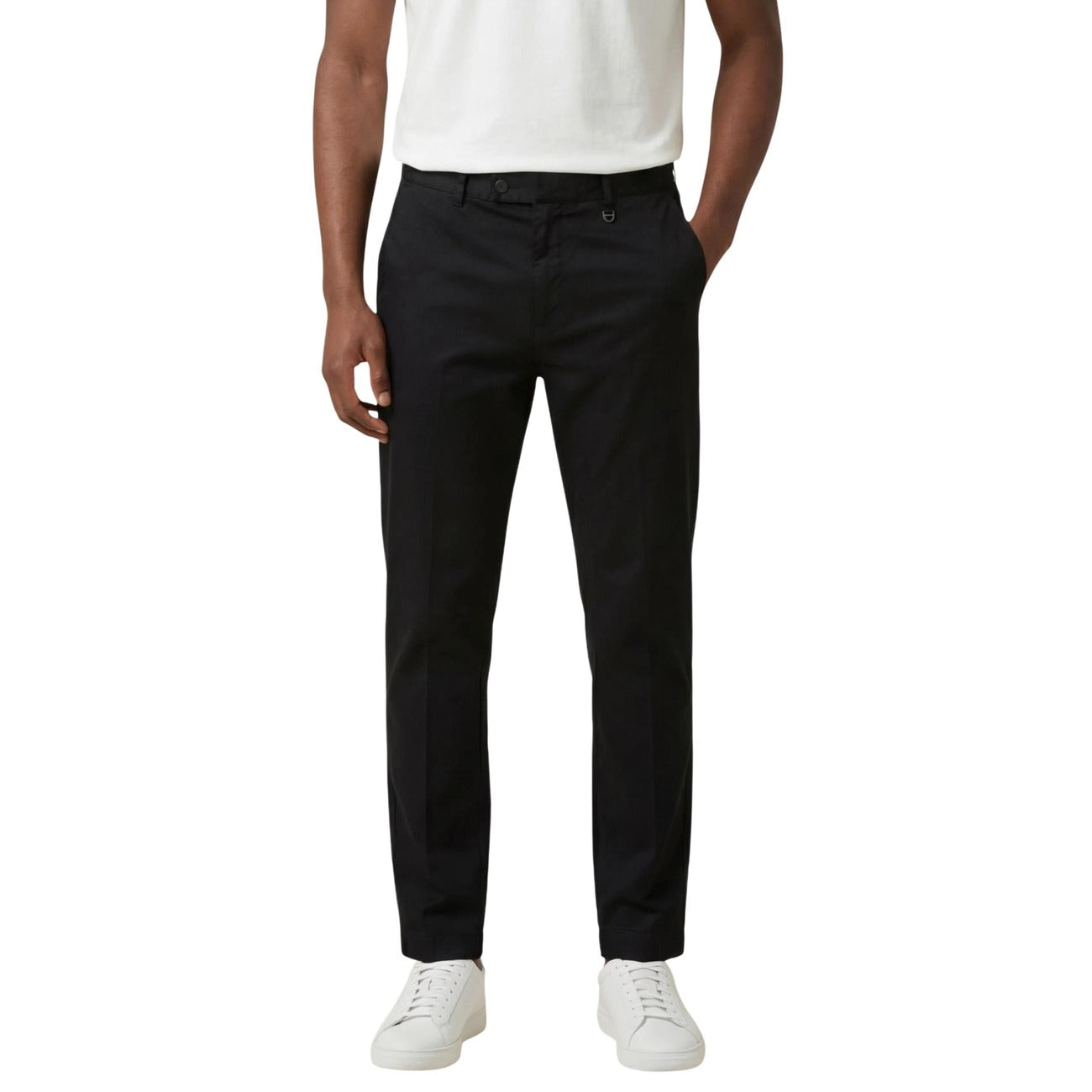 2456980 Antony Morato Pantaloni Nero Cotone Lino Uomo