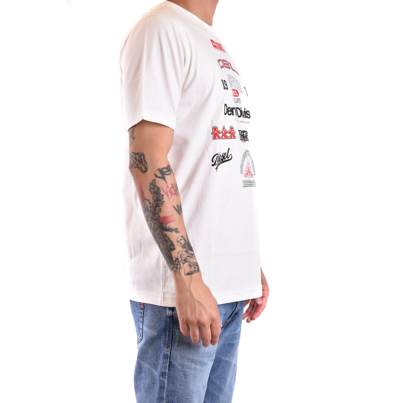 2424721 Diesel T-Shirt Bianca Stampa Uomo