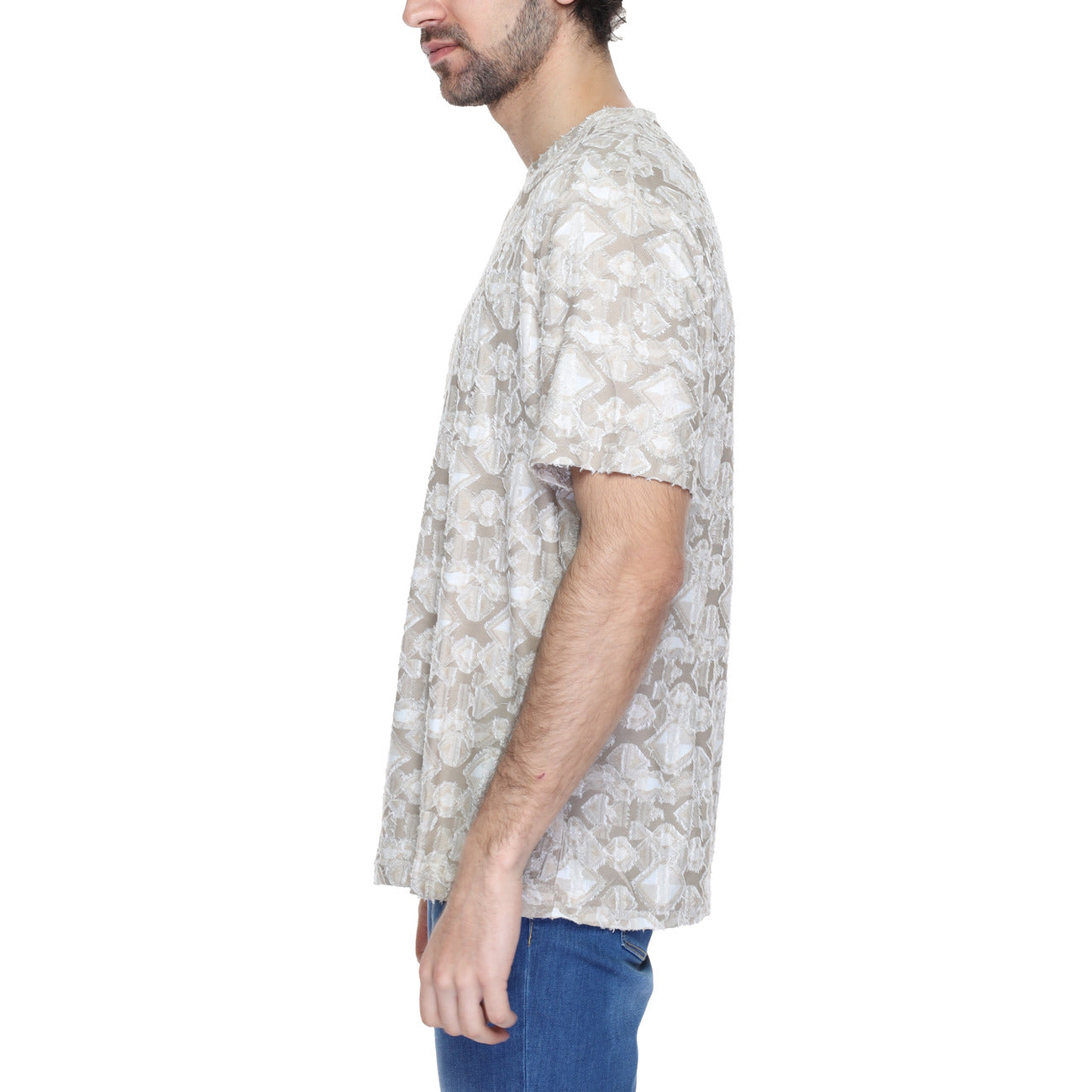 2218422 Antony Morato T-Shirt Beige Geometrica Uomo