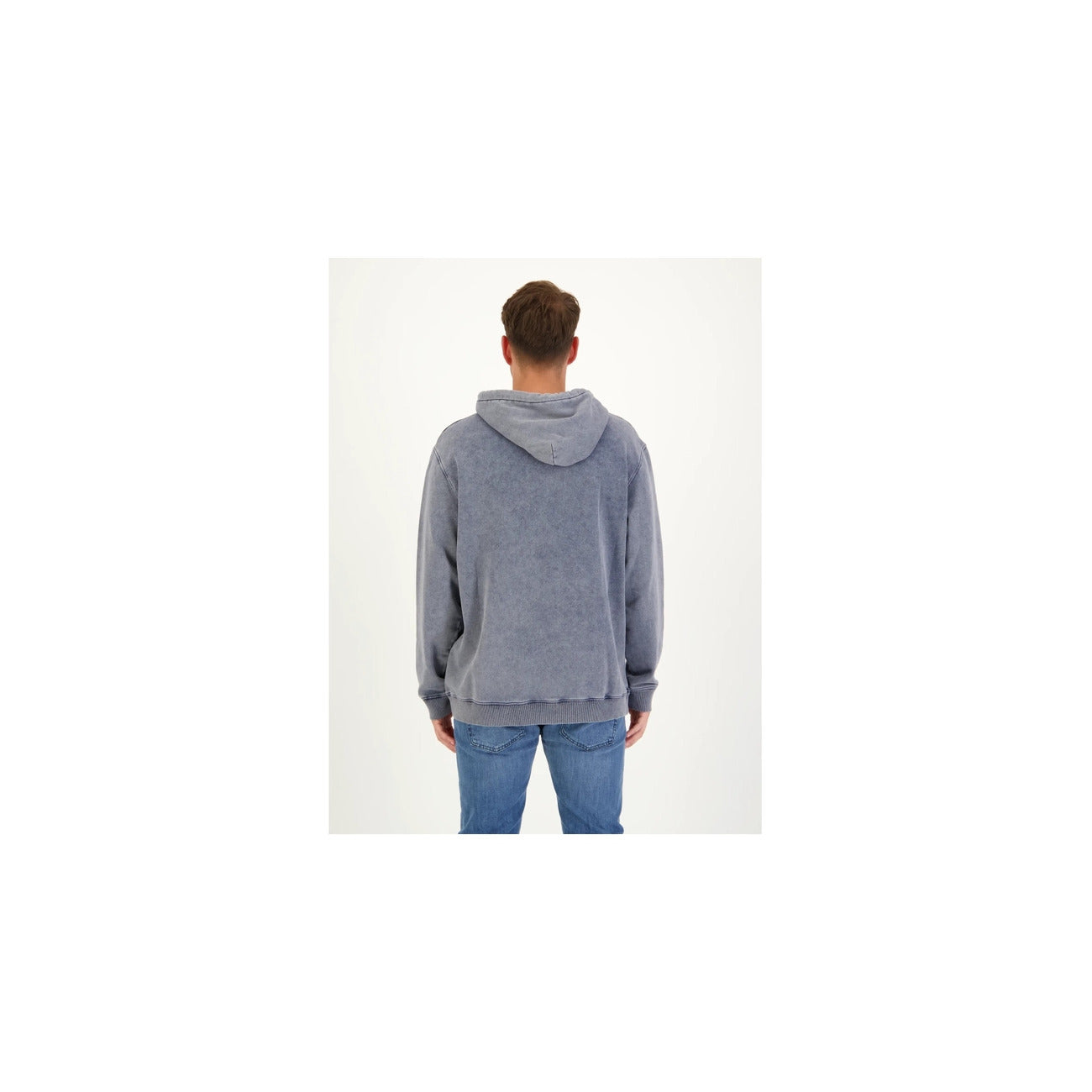 2428799 Dondup Felpa Grigia Stampa Cappuccio Uomo