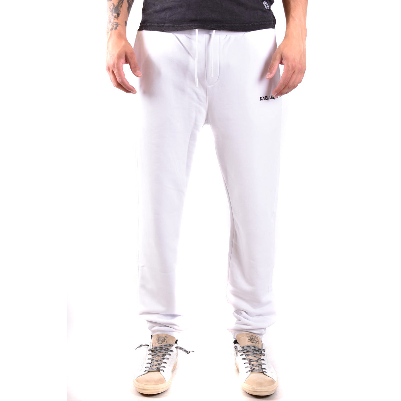 2443635 Karl Lagerfeld Pantaloni Bianco Cotone Uomo