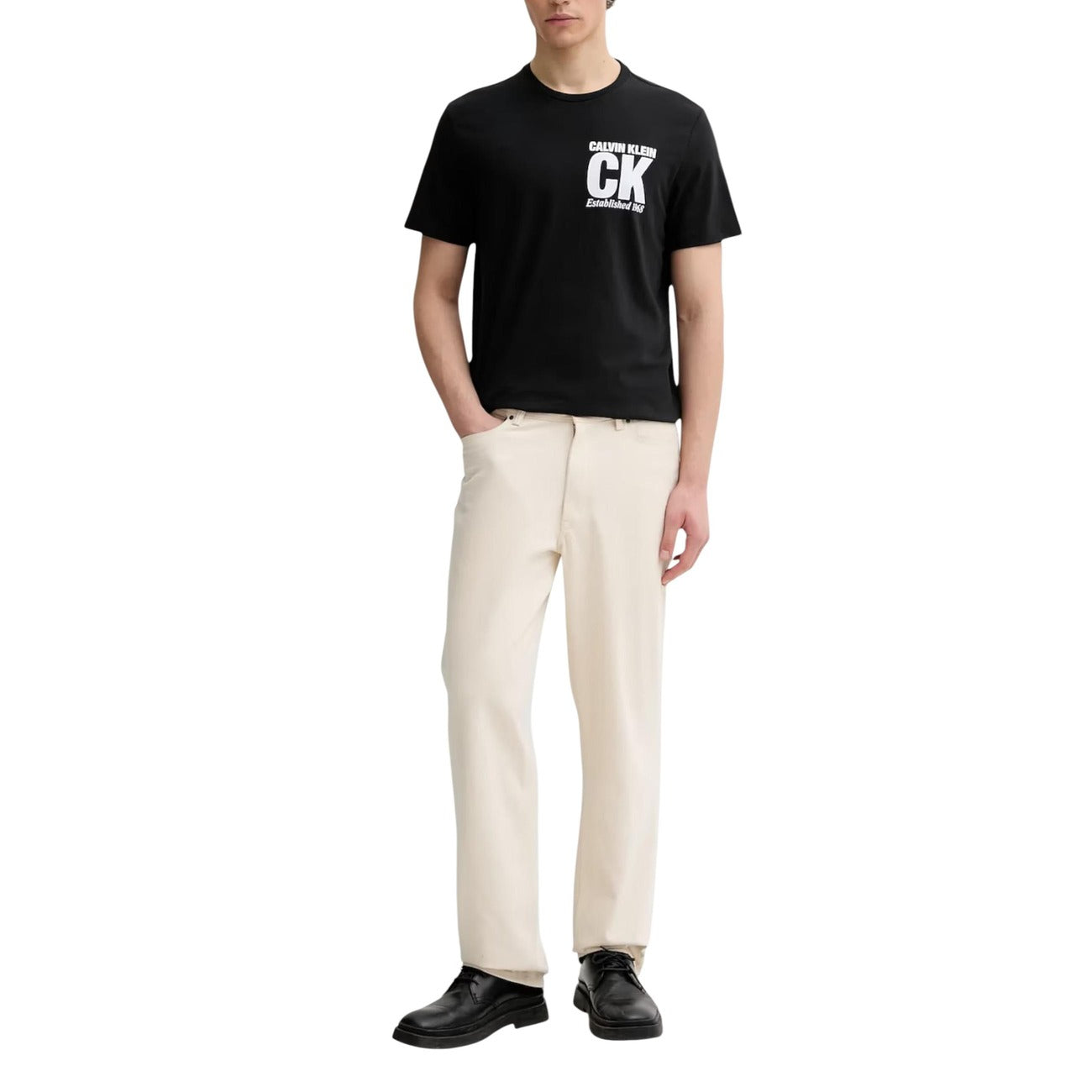 2447818 Calvin Klein T-shirt Nera Stampa Uomo