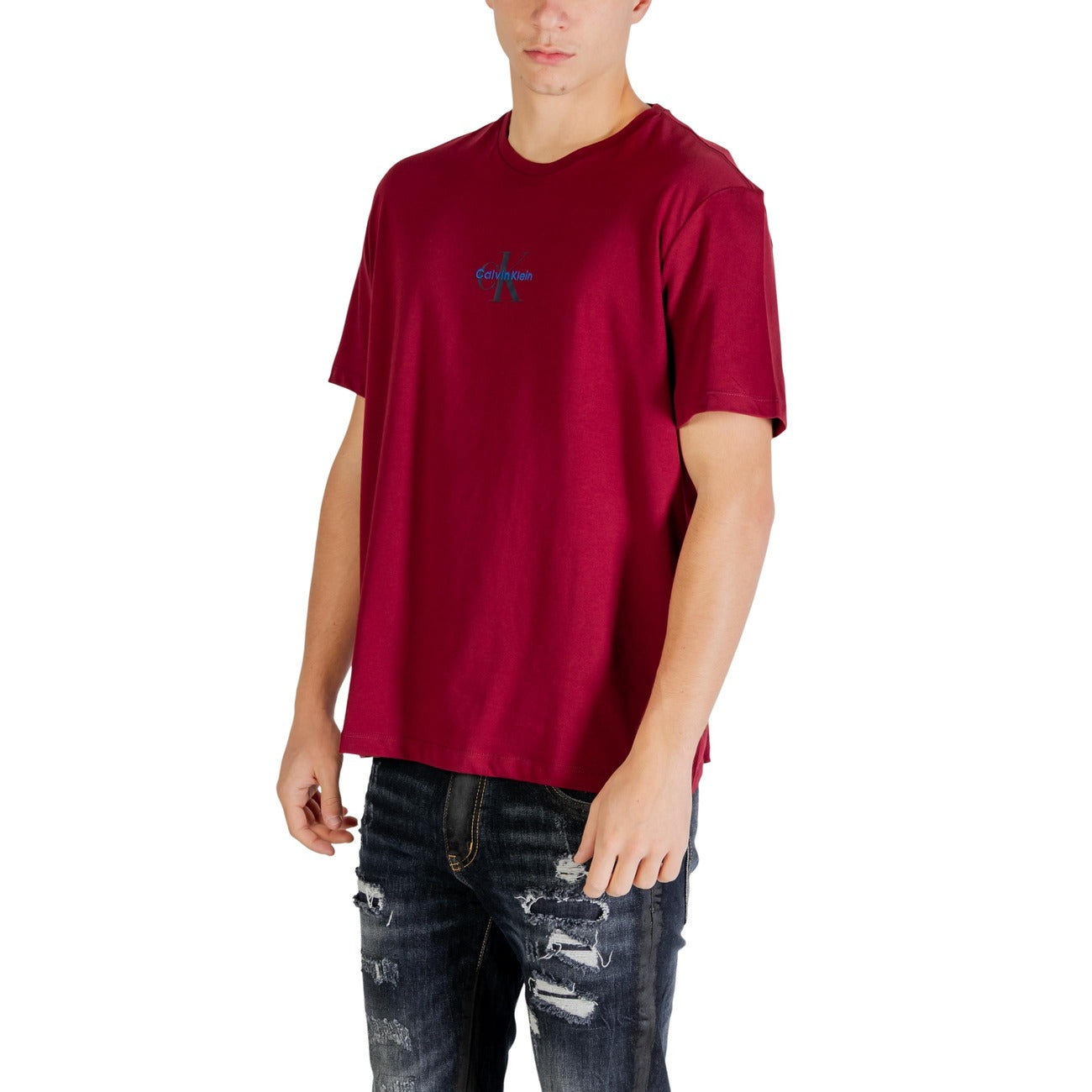 2447029 Calvin Klein Jeans T-Shirt Bordeaux Uomo