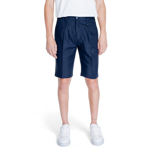 2304824 Antony Morato Bermuda Blu Lino Viscosa Uomo