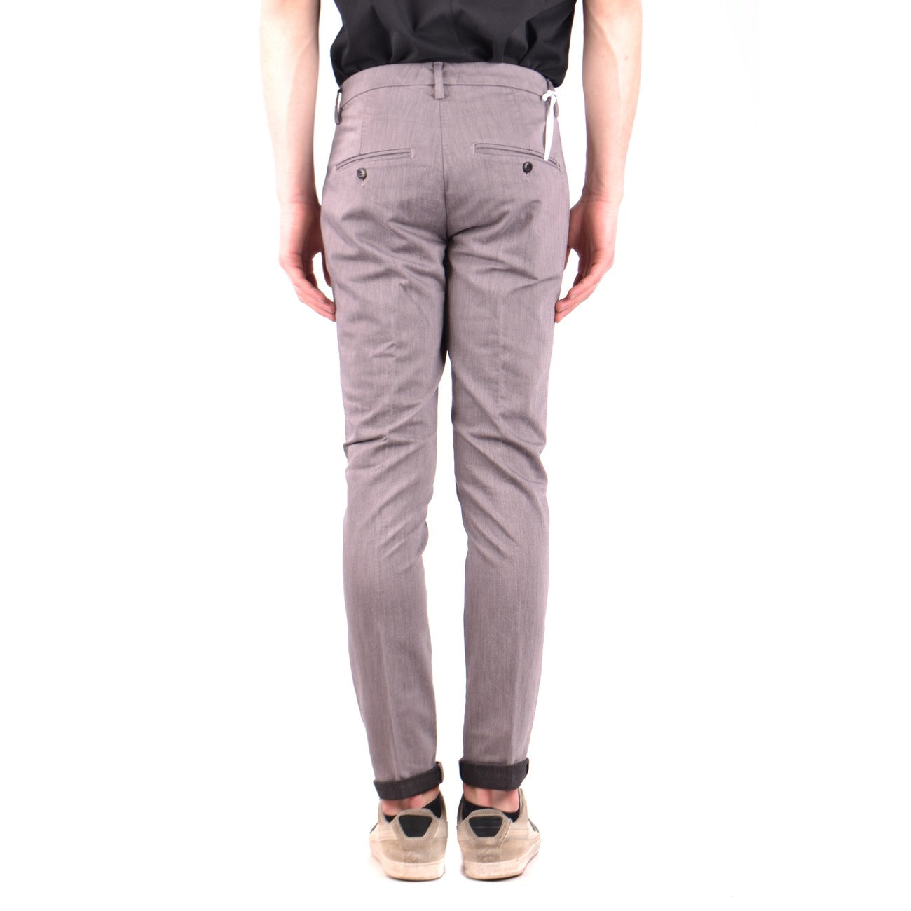 2429589 Dondup Pantaloni Grigio Poliestere Cotone Elastan Uomo