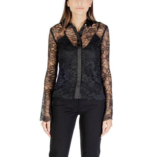 2427171 Guess Camicia Nera Donna Poliammide 99% Bottoni