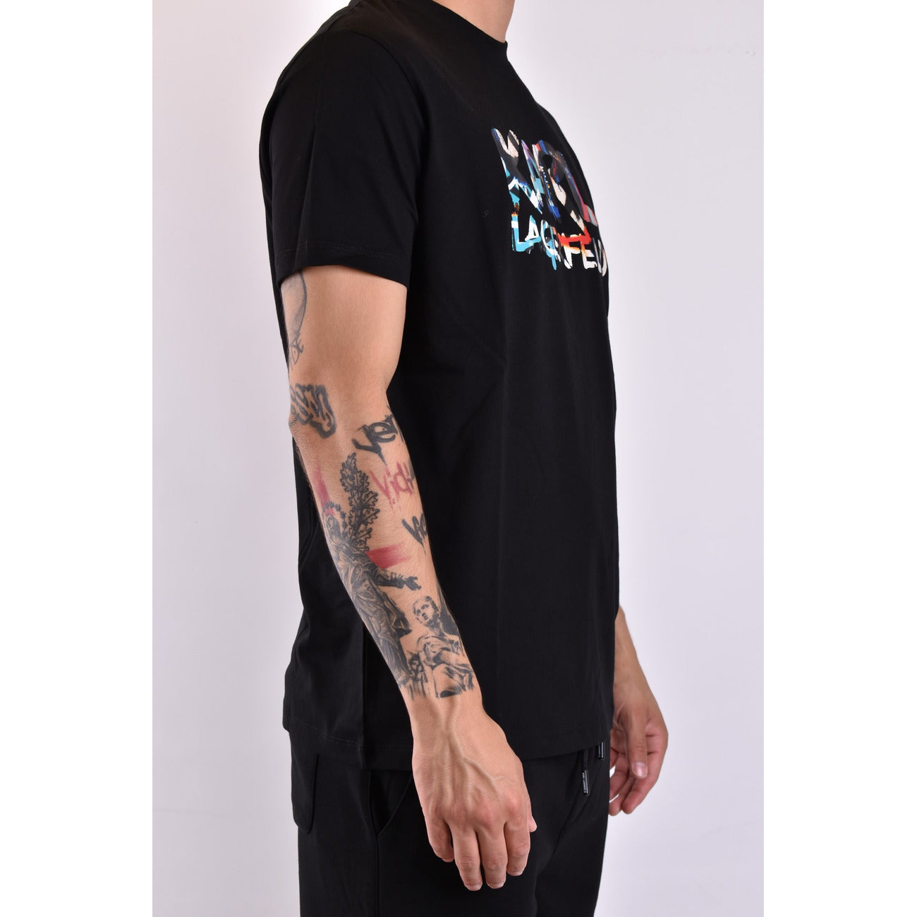 2442509 Karl Lagerfeld T-shirt Nera Stampa Uomo