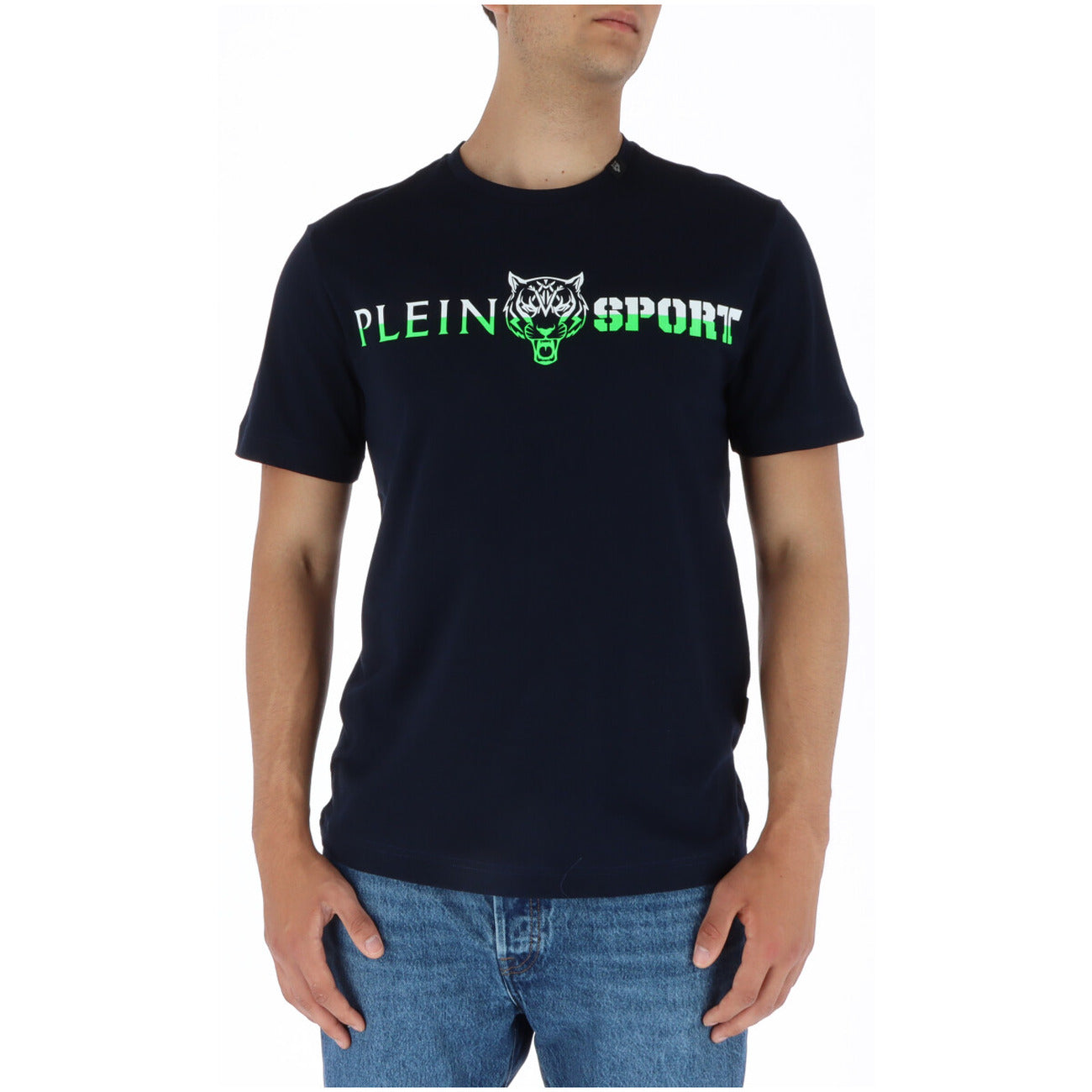 443785 Plein Sport T-Shirt Blu Stampa Uomo