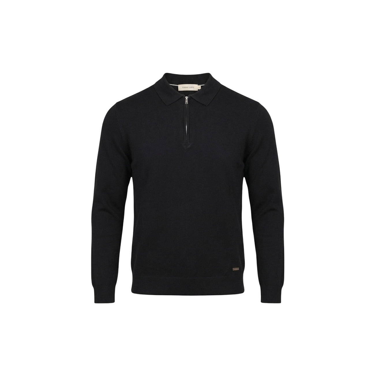 2455905 Gianni Lupo Maglia Nera Viscosa Cerniera Uomo
