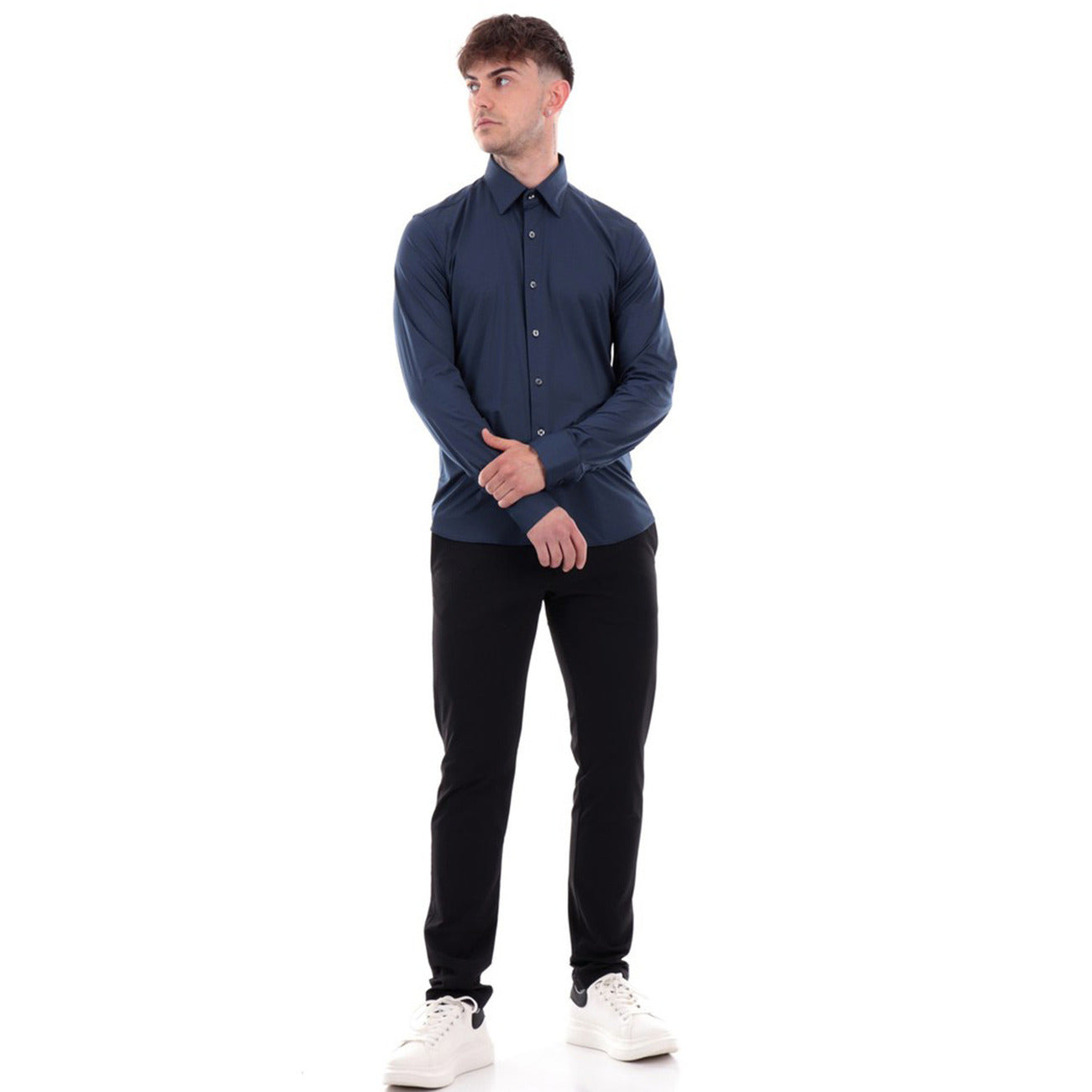 2431000 RRD Camicia Blu Maniche Lunghe Uomo
