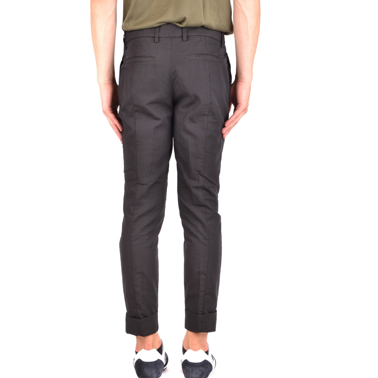 2430953 Paolo Pecora Pantaloni Nero Cotone Elastan Uomo