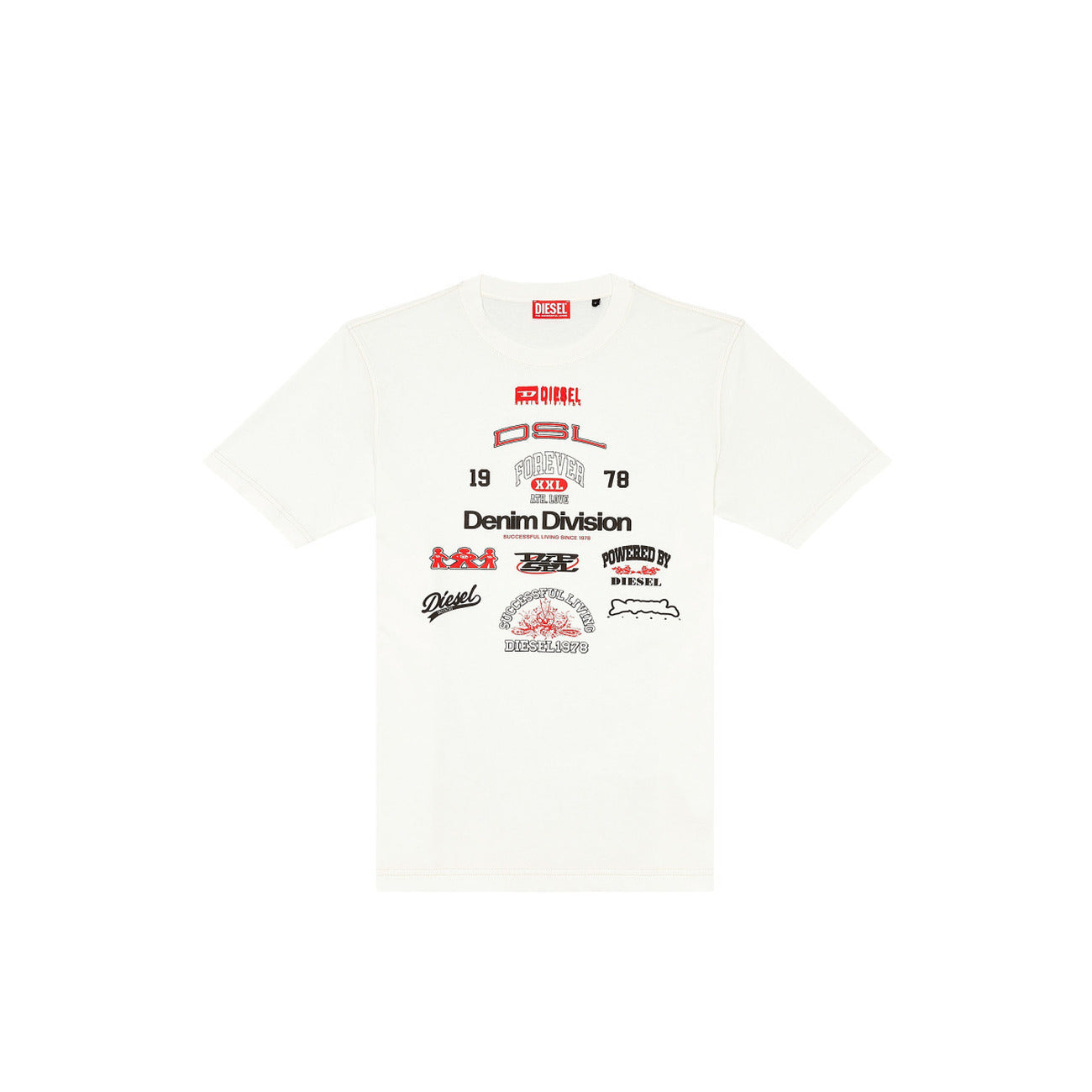 2424721 Diesel T-Shirt Bianca Stampa Uomo
