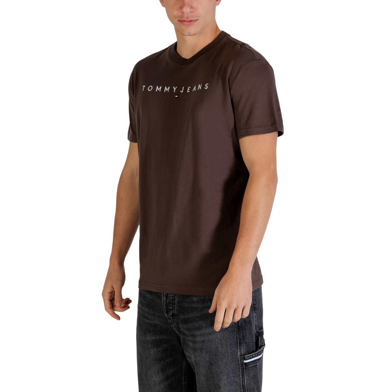 2447427 Tommy Hilfiger Jeans T-shirt Marrone Cotone Organico Uomo