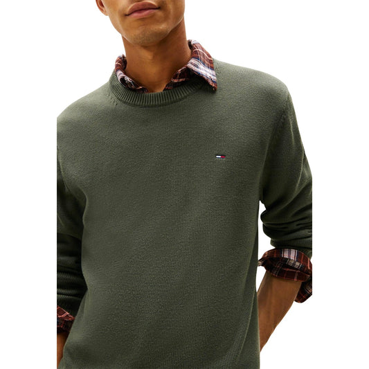 2447092 Tommy Hilfiger Jeans Maglia Verde Cotone Organico Uomo