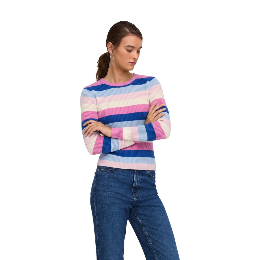 Ibi Long Sleeve O-Neck Rib CC Knit Maglia Donna