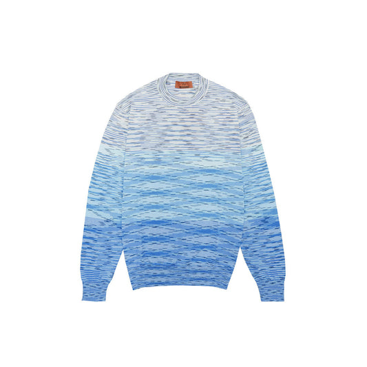 2431128 Missoni Maglia Azzurra Cotone Colorata Uomo