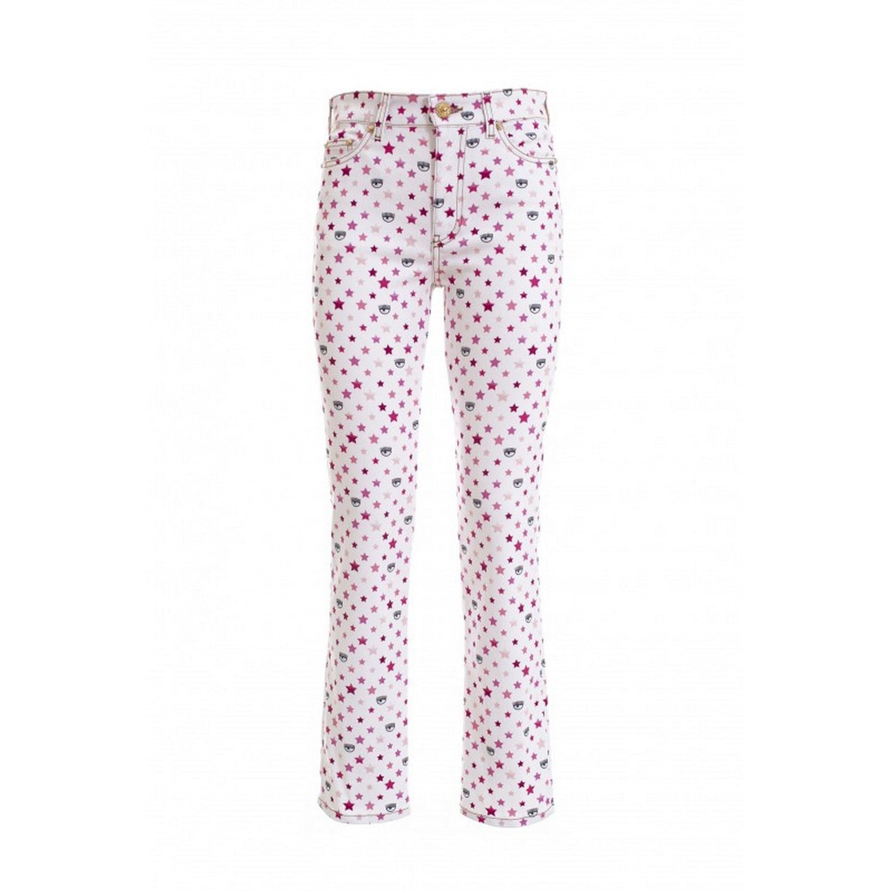 488563 Chiara Ferragni Jeans Bianchi Colorati Donna