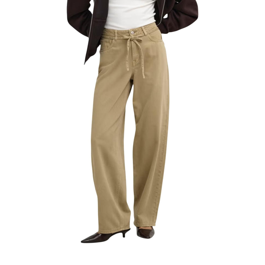 Gianna Silla Mid Waist Straight Belt Pant Pnt Noos Jeans Donna