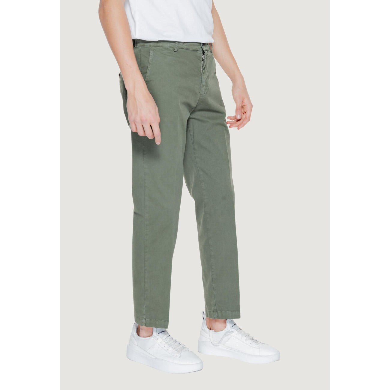 2251027 Liu Jo Pantaloni Verde Lino Uomo