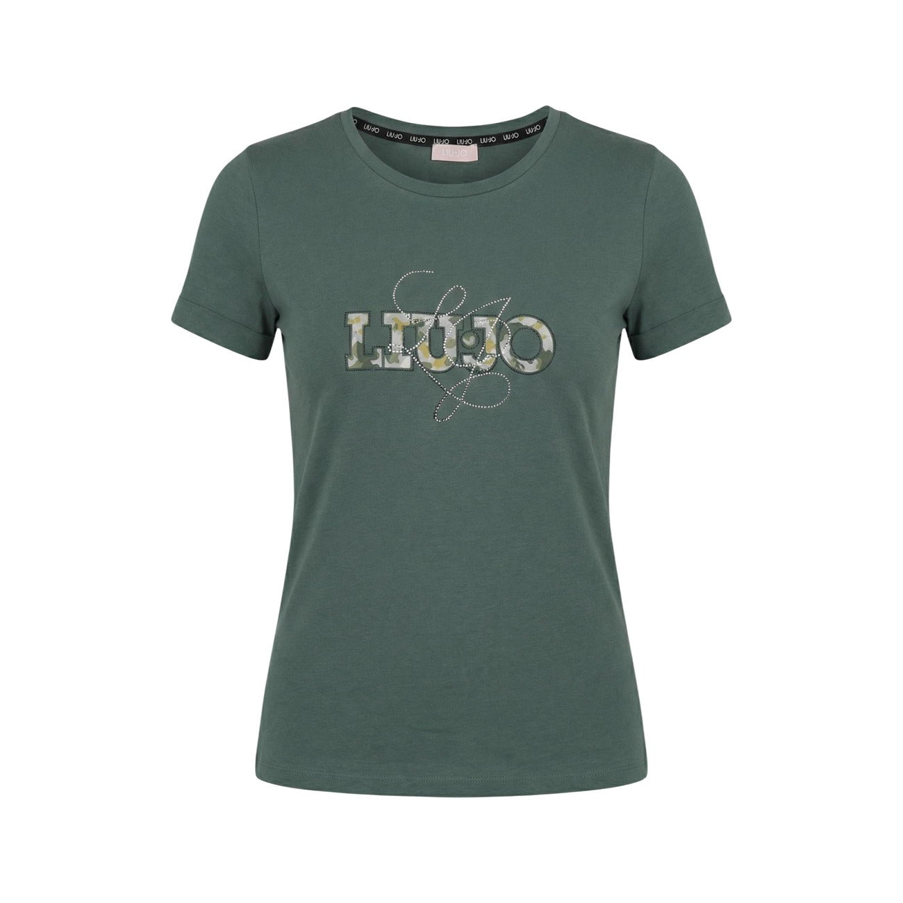 515641 Liu Jo T-Shirt Verde Stampa Donna