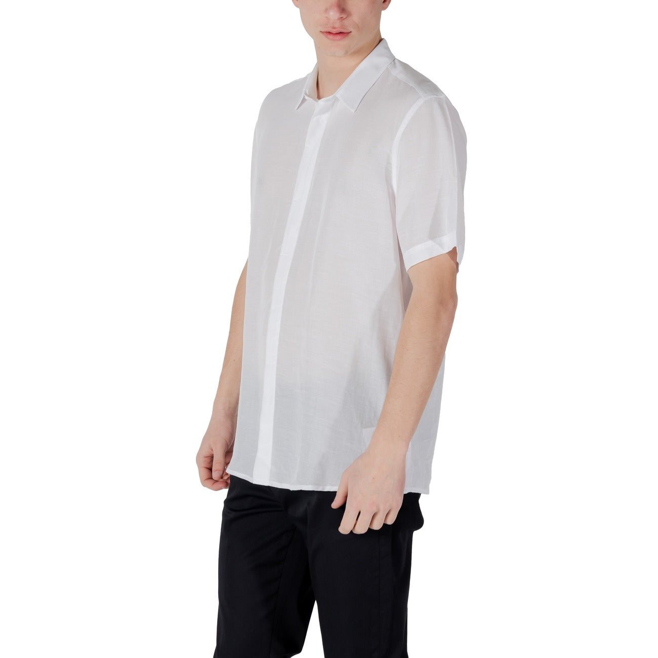2417338 Antony Morato Camicia Bianca Lyocell Lino Uomo
