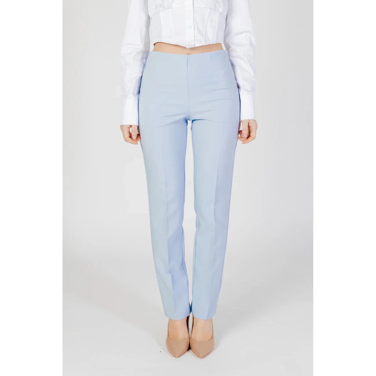 2463342 Sandro Ferrone Pantaloni Azzurri Stretch Donna