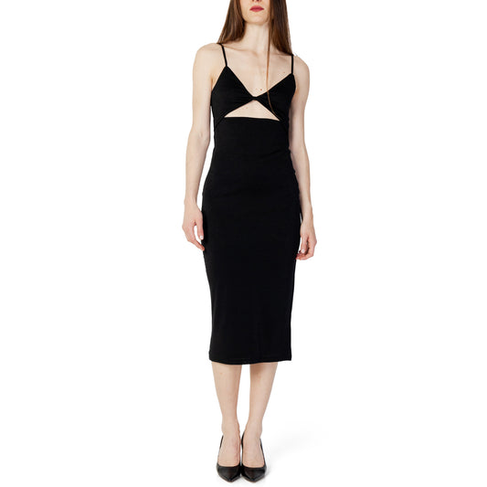394805 Only Abito Nero Lungo con Spalline Donna