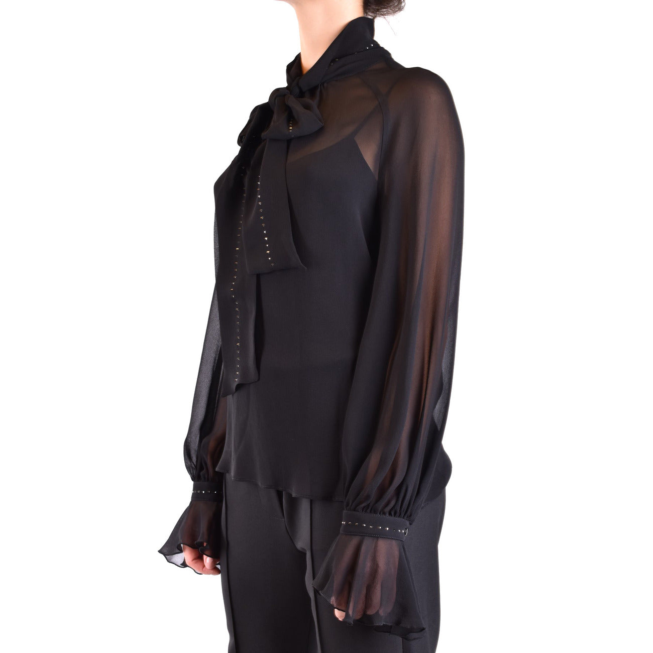 493876 Maxmara Camicia Nera Seta Donna Primavera/Estate
