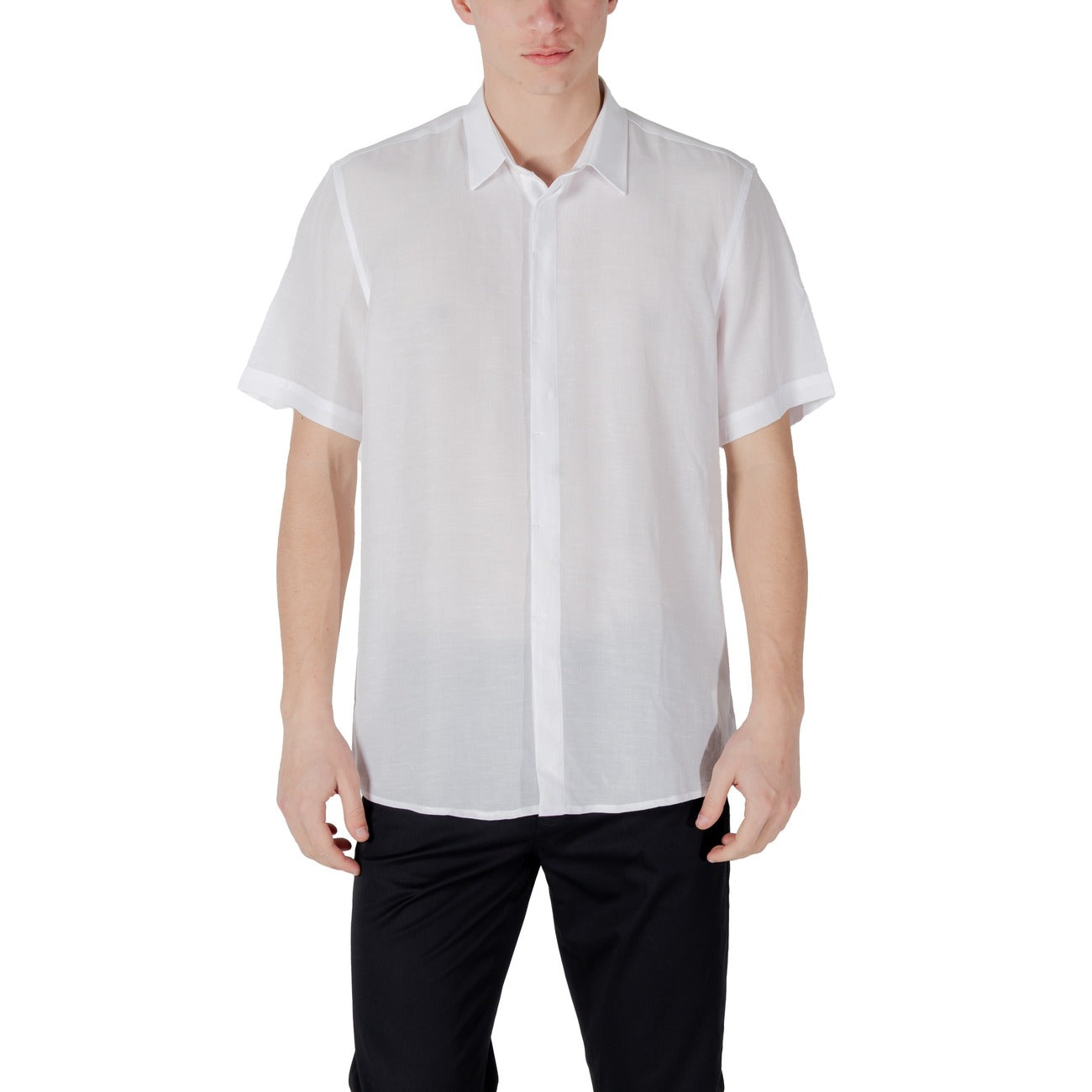 2417338 Antony Morato Camicia Bianca Lyocell Lino Uomo