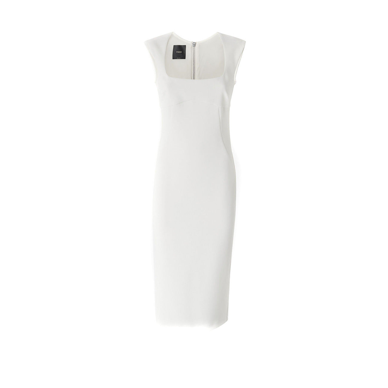 2425098 Pinko Abito Bianco Corto Donna Smanicato Scollo Quadrato