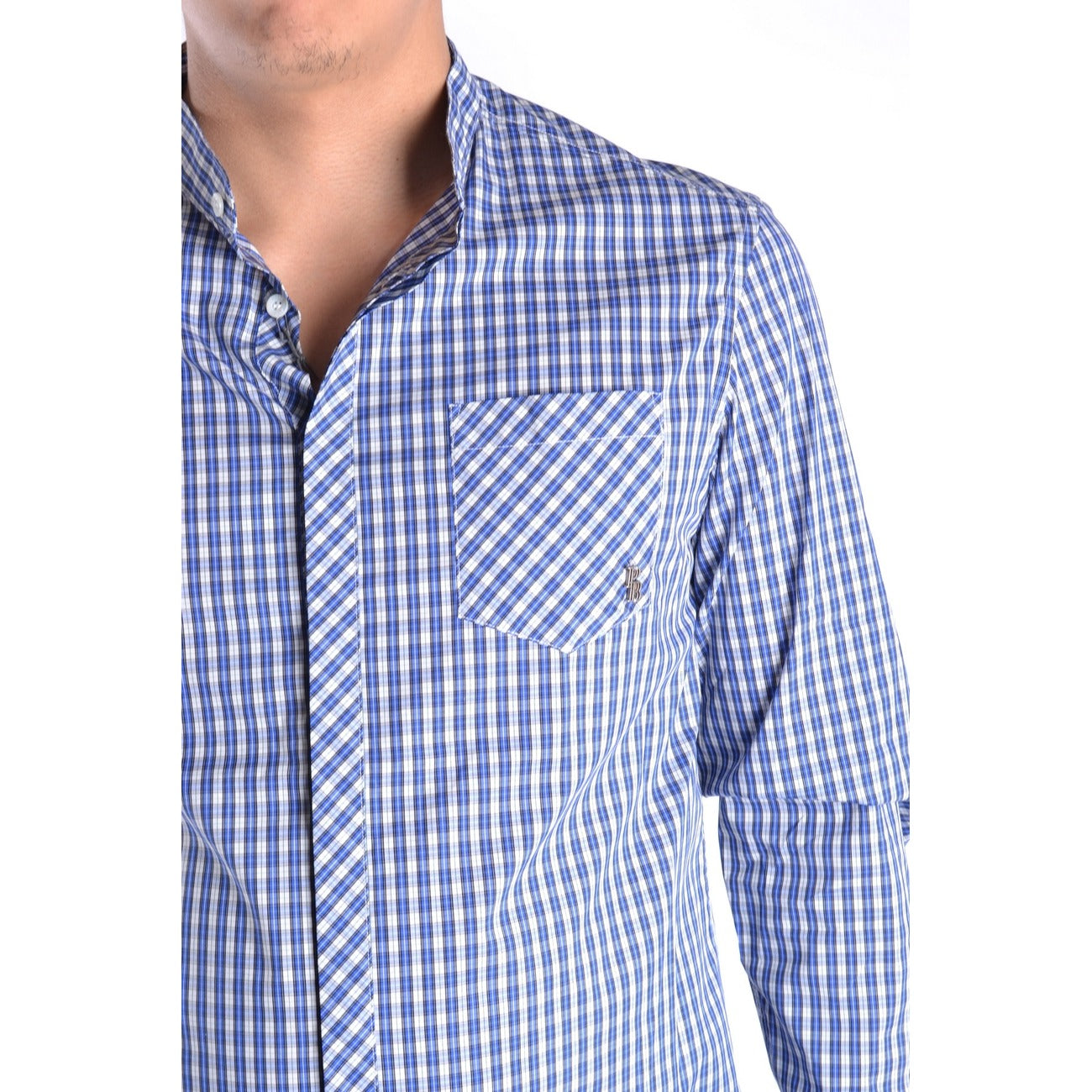 2433151 Pierre Balmain Camicia Blu Maniche Lunghe Uomo