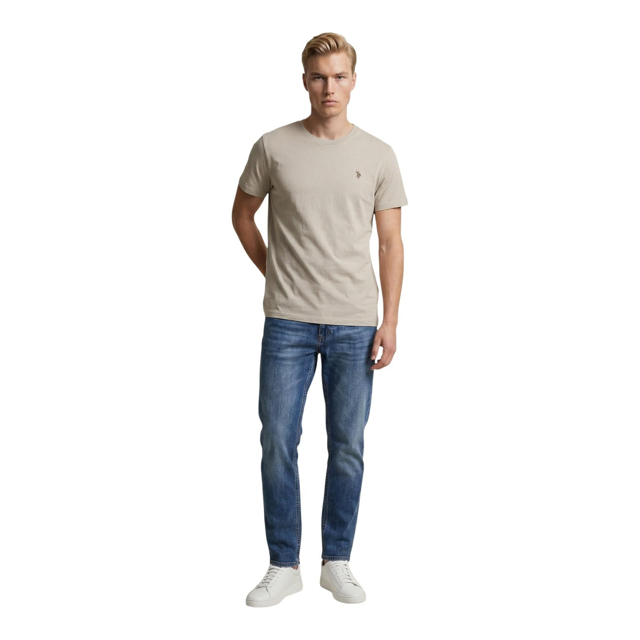 2460725 U.S. Polo Assn. T-Shirt Beige Uomo