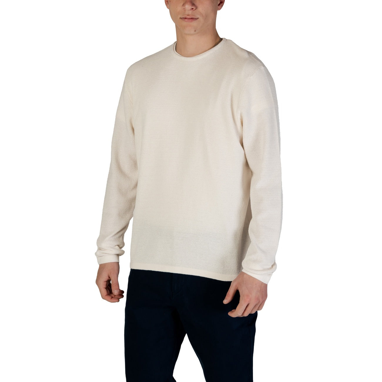 2409488 Jack & Jones Maglia Bianca Cotone Maniche Lunghe Uomo